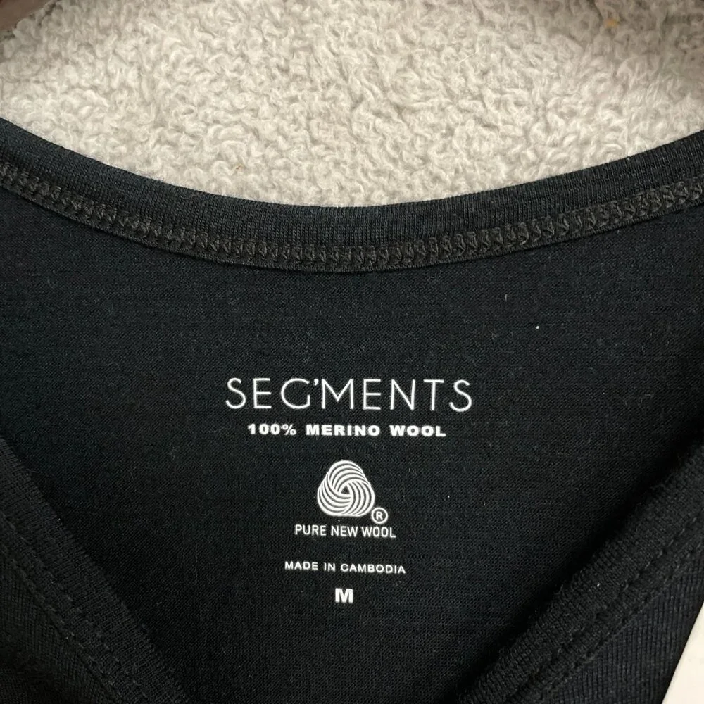 NEW Segments 100% Merino Wool Women's M Black Long Sleeve Top - Picture 6 of 9